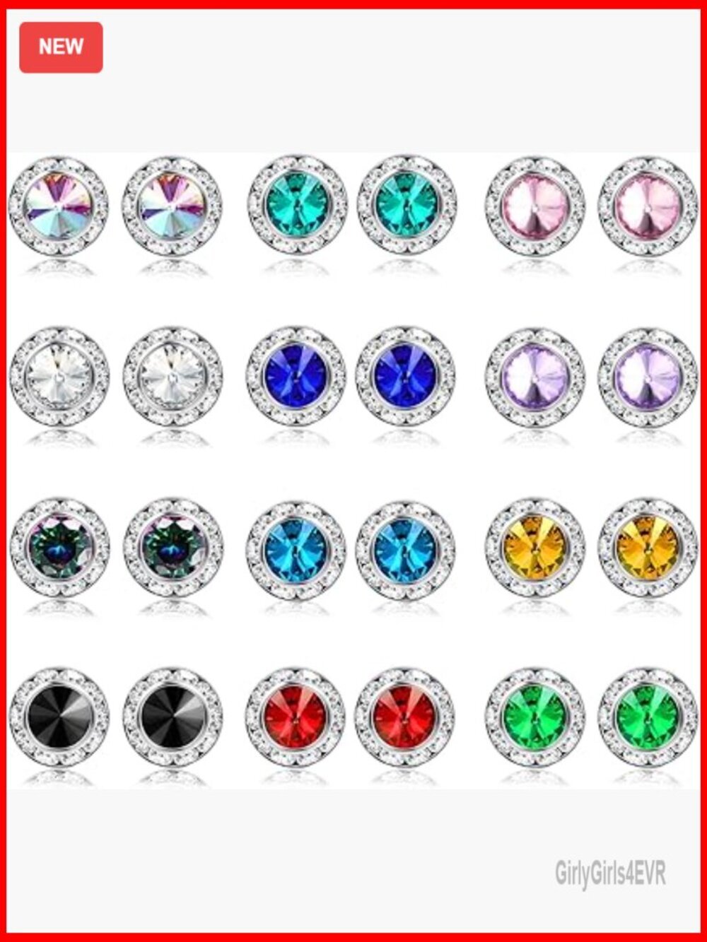 Hypoallergenic Stainless Steel Crystal Stud Earrings 15mm Stage Performance